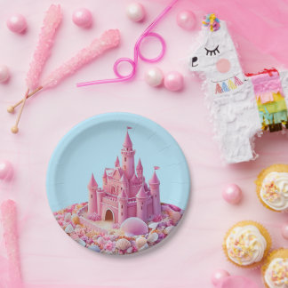 Whimsical Shoreline Castle  Paper Plate