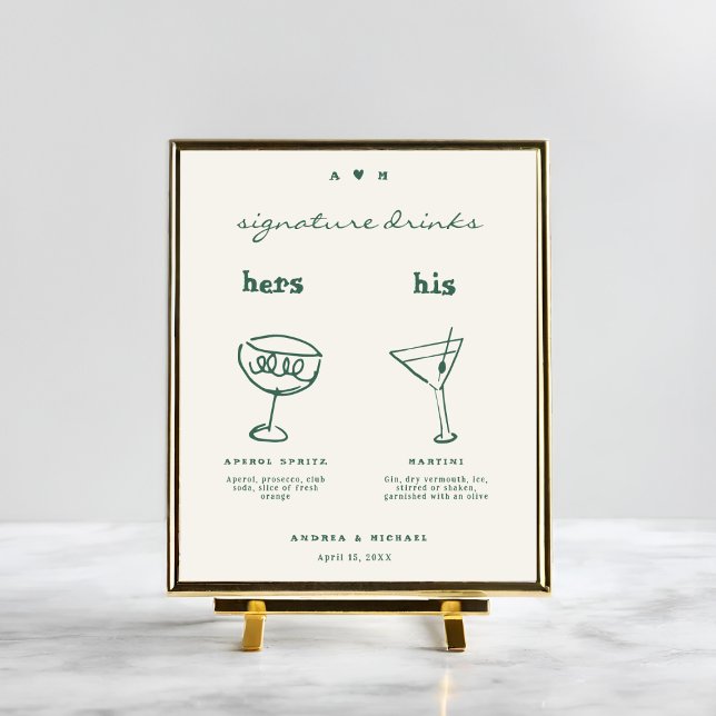 Whimsical Signature Drinks Cocktail Wedding Sign (Creator Uploaded)