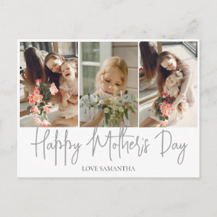 Whimsical Signature Script Mothers Day Personalise Holiday Postcard