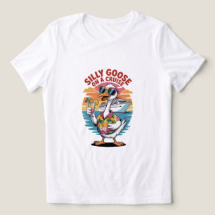 Whimsical Silly Goose On A Cruise Matching Tri-Blend Shirt