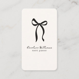 Whimsical simple bow, QR code Event Planning  Business Card
