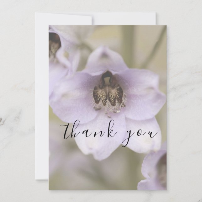 Whimsical Simple Script Purple Flat Thank You Card (Front)