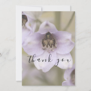 Whimsical Simple Script Purple Flat Thank You Card