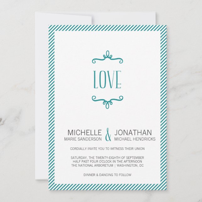 Whimsical Simple Wedding Invitation (Front)