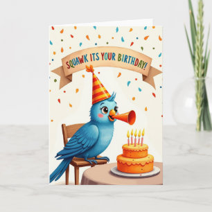 Whimsical Sitting Bird Card