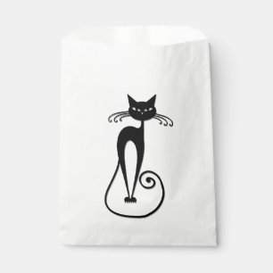 Whimsical Skinny Black Cat Favour Bag