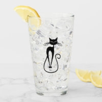 Whimsical Skinny Black Cat