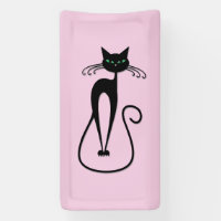 Whimsical Skinny Black Cat Pink