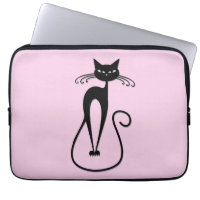 Whimsical Skinny Black Cat Pink