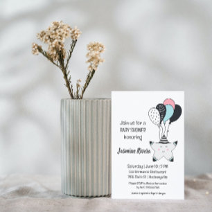 Whimsical Sleepy Star Baby Shower Invitation