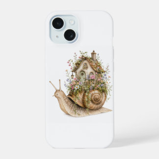 Whimsical Snail House Cottagecore iPhone 15 Case