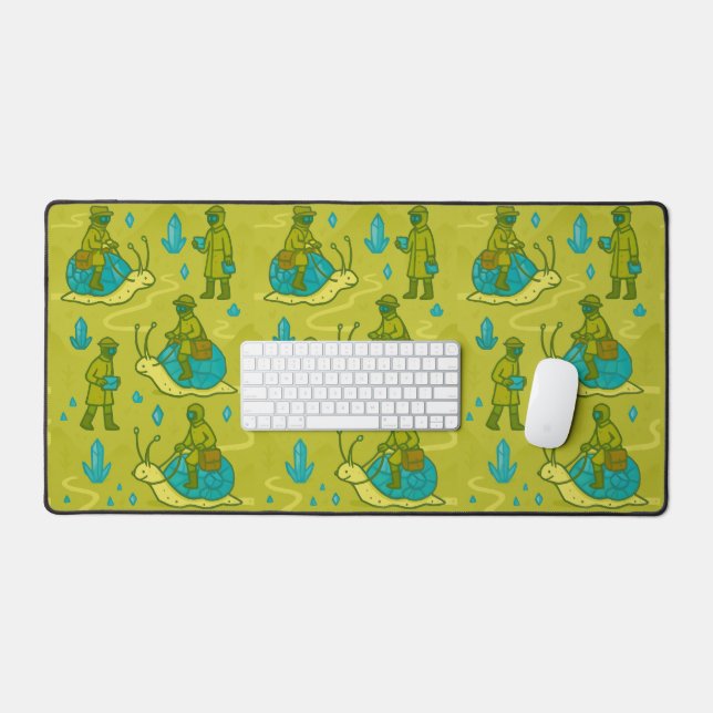 Whimsical Snail Rider's Journey Desk Mat (Keyboard & Mouse)