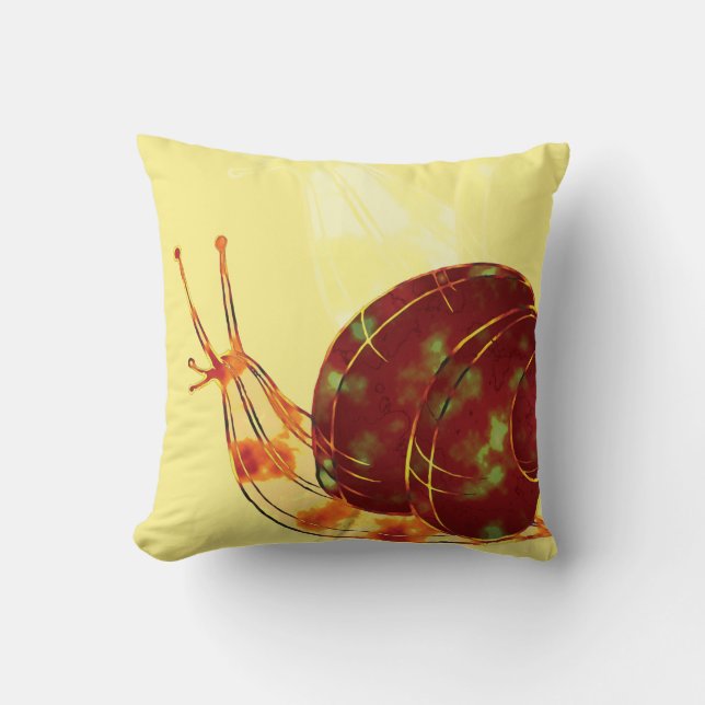 Whimsical Snail Sojourn:  Cushion (Front)