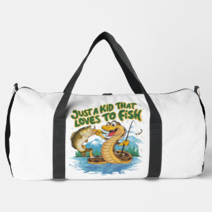Whimsical Snake and Fish T-Shirt Duffle Bag
