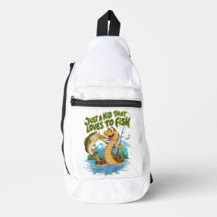 Whimsical Snake and Fish T-Shirt Sling Bag