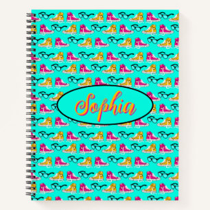 Whimsical sneakers and glasses notebook