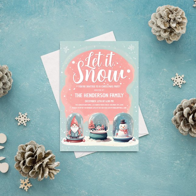 Whimsical Snow Globe Christmas Party Invitation (Creator Uploaded)