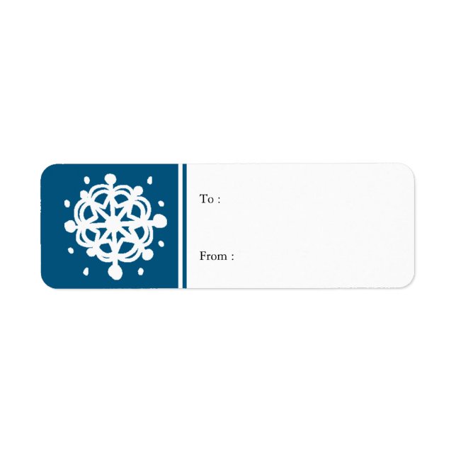 Whimsical Snowflake Gift Return Address Label (Front)