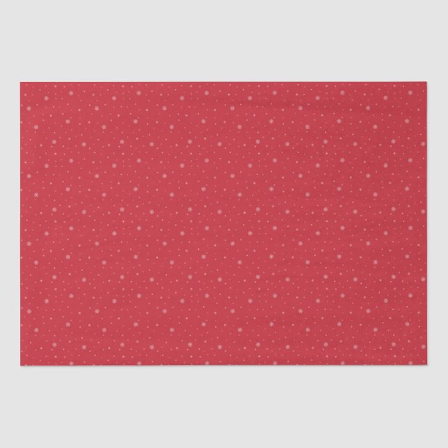 Whimsical Snowflakes Christmas Pattern in Red Tissue Paper (Front)