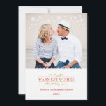 Whimsical Snowflakes Holiday Photo Card<br><div class="desc">Elegant card with a whimsical touch,  ideal to celebrate the Holiday Season. Add your family photo for a personal touch. Features tiny snowflakes along the top edge. Classy lettering adds to the stylish look of this design. Generic card great to celebrate Christmas and ll the winter Holidays.</div>