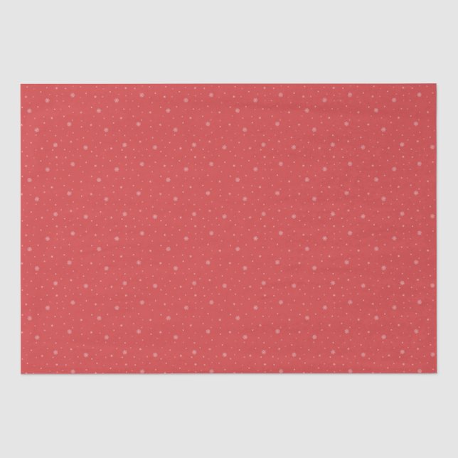 Whimsical Snowflakes Retro Christmas Pattern Red Tissue Paper (Front)