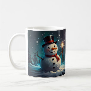 Whimsical Snowman Christmas Artwork Coffee Mug