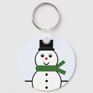 Whimsical Snowman Christmas Keychain