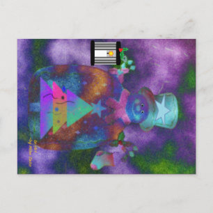 "Whimsical Snowman" Christmas Postcard