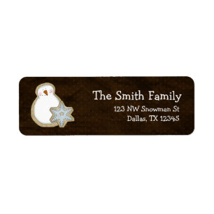 Whimsical Snowman Christmas Return Address Label