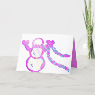Whimsical snowman holiday card