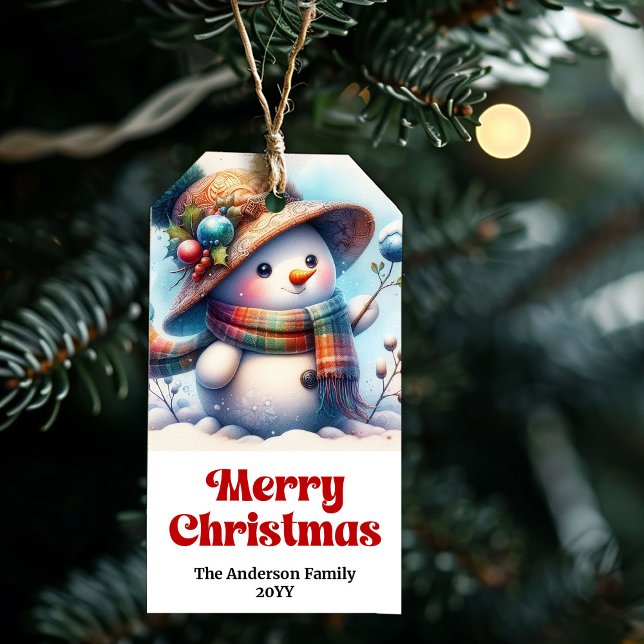 Whimsical Snowman Kids Gift Tag Editable Christmas (Whimsical Snowman Kids Gift Tag Editable Christmas Label

)