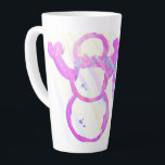 Whimsical snowman latte mug<br><div class="desc">Have a girly,  joyful holiday season with this cute snowperson. Come Play,  Shari Pedowitz,  2024,  digital art,  artistshari.com. Shari Pedowitz Artistic Empire LLC. All rights reserved.</div>