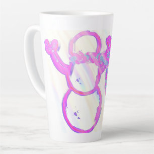 Whimsical snowman latte mug