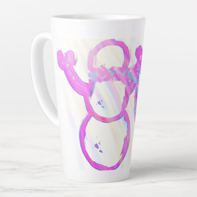 Whimsical snowman latte mug (Left Angle)