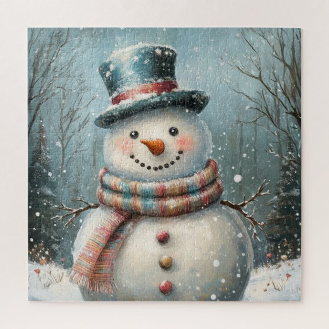 Whimsical Snowman Puzzle (Vertical)