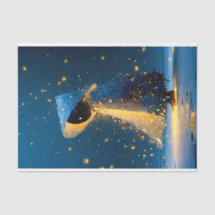 Whimsical Snowman Spirit In Cloak DX3L Decoupage  Tissue Paper