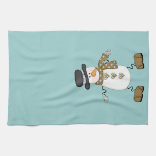 Whimsical Snowman Tea Towel