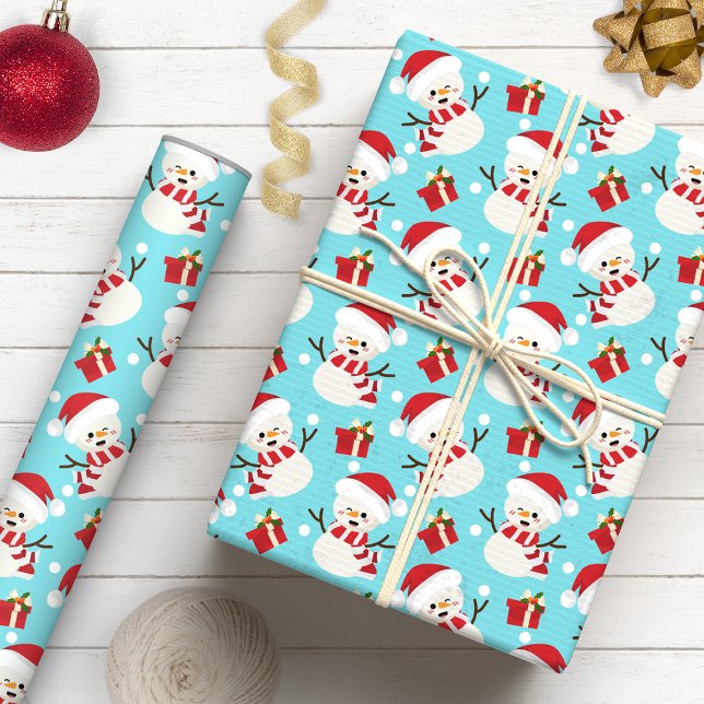 Whimsical Snowman Winter Wonderland Wrapping Paper (Creator Uploaded)