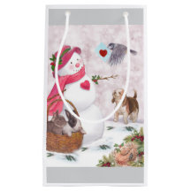 Whimsical Snowman with Animals Peace