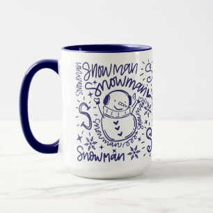Whimsical Snowman Word Art Christmas Mug