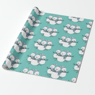 Whimsical Snowmen Trio Wrapping Paper