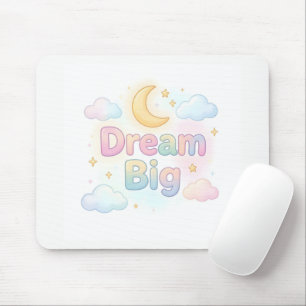 Whimsical soft pastel quote on white mouse pad