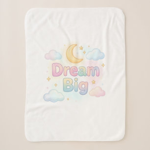 Whimsical soft pastel quote on white sherpa blanket