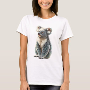Whimsical Soft Textured Koala Portrait Women T-Shirt