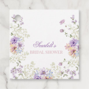 Whimsical Soft Wildflowers Cottage Garden Wedding  Favour Tags