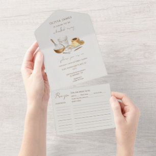 Whimsical soon to be whisked away bridal shower  all in one invitation