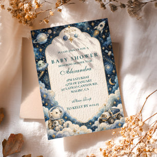 Whimsical Space Baby Shower Invitation