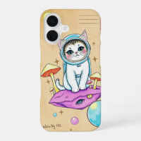 Whimsical Space Cat iPhone Case