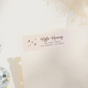 Whimsical Sparkles & Hearts Return Address Label