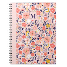 Whimsical Spiral Classic Floral Notebook